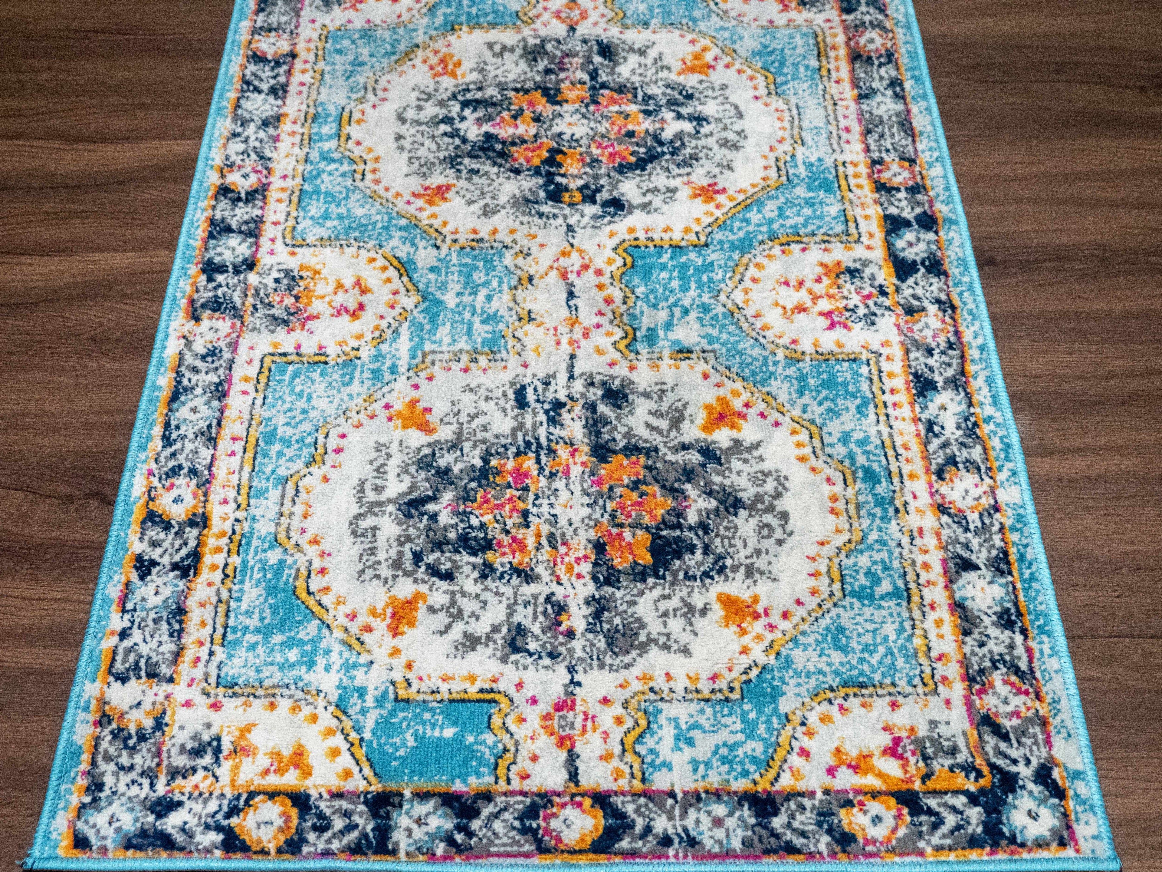 Tigried Turquoise 2308 Area Rug - Clearance